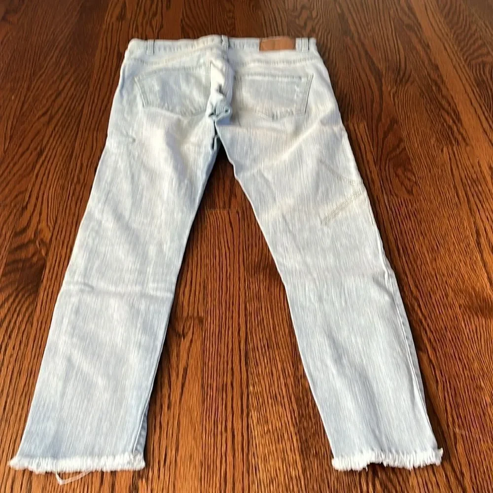 Zara Man Denim Jeans Frayed Edge Ankle Bottoms size 30